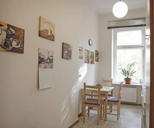 the kitchen