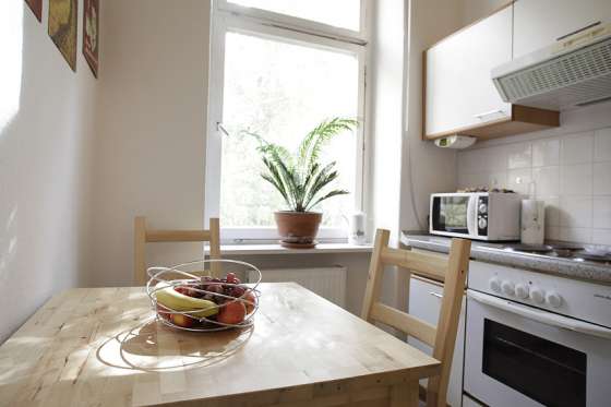 the kitchen
