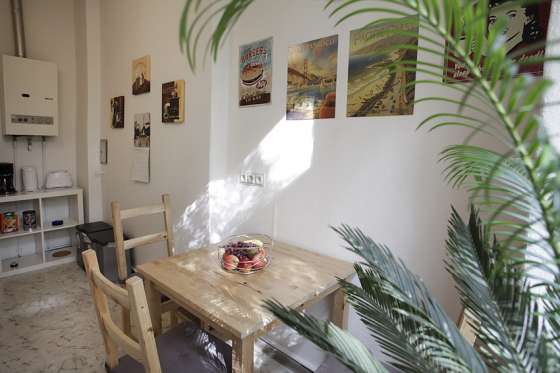 the kitchen